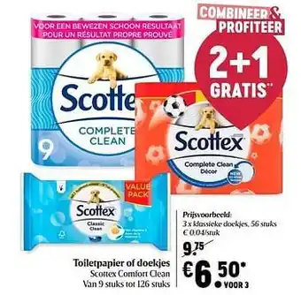 Delhaize Scottex klassieke doekjes aanbieding