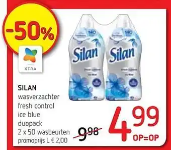 Spar Colruyt Silan wasverzachter fresh control ice blue duopack aanbieding
