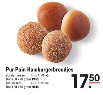 Sligro Pur Pain Hamburgerbroodjes aanbieding