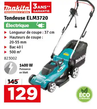 Mr Bricolage Makita tondeuse Elm3720 37 cm aanbieding