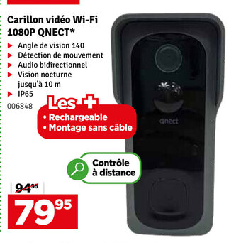 Carillon video wi-fi 1080p Qnect*
