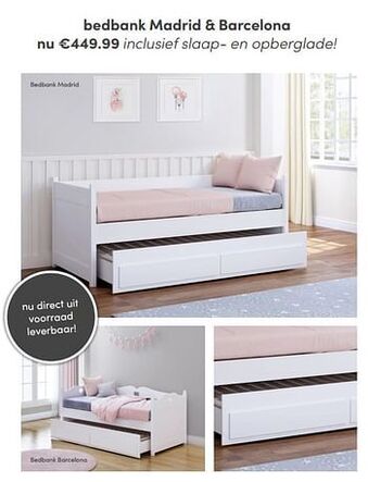 Baby & Tiener Bedbank madrid + barcelona aanbieding