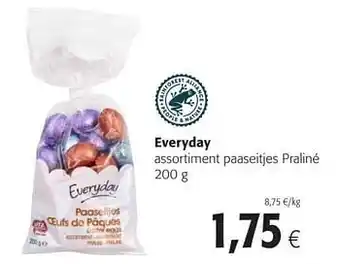 Colruyt Everyday assortiment paaseitjes praliné aanbieding