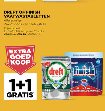 Jumbo Dreft Of Finish Vaatwastabletten aanbieding