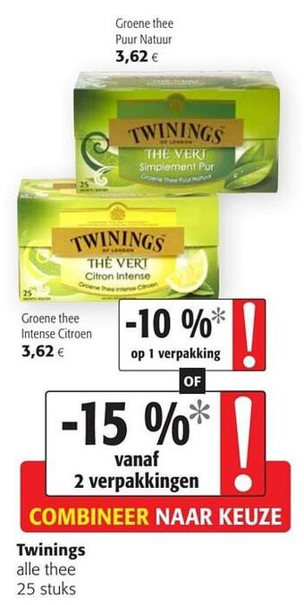 Colruyt Twinings alle thee aanbieding