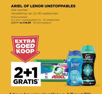 Jumbo Ariel of Lenor Unstoppables aanbieding