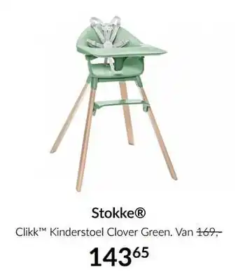 BabyPark Stokke clikk kinderstoel clover green aanbieding