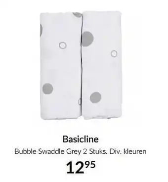 Basicline bubble swaddle grey 2 stuks