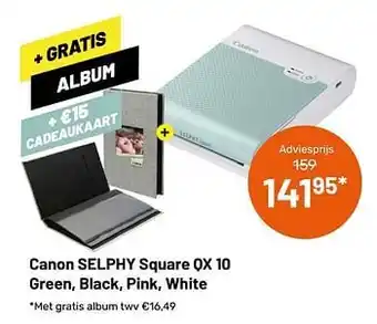 Canon selphy square qx 10 green black pink white