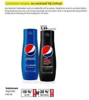 Colruyt Sodastream siroop pepsi max aanbieding