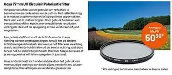 Hoya 77mm ux circulair polarisatiefilter