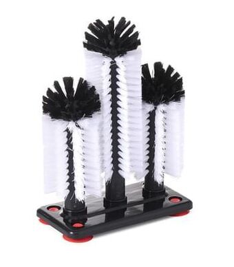 Makro Hendi Glazenborstel 10 x 19 cm wit/zwart aanbieding