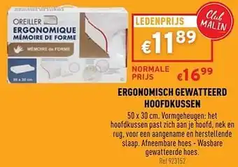 Trafic Ergonomisch gewatteerd hoofdkussen aanbieding