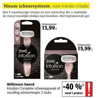 Wilkinson sword intuition complete scheerapparaat of navulling scheermesjes