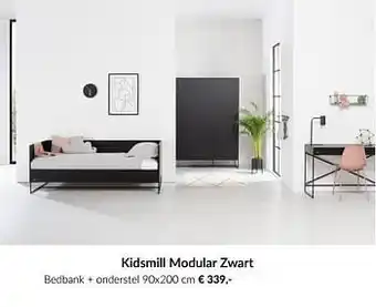 BabyPark Kidsmill modular zwart bedbank + onderstel aanbieding