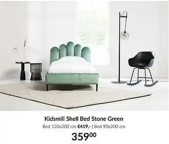BabyPark Kidsmill shell bed stone green aanbieding
