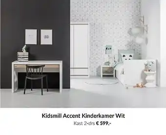 BabyPark Kidsmill accent kinderkamer wit kast 2-drs aanbieding