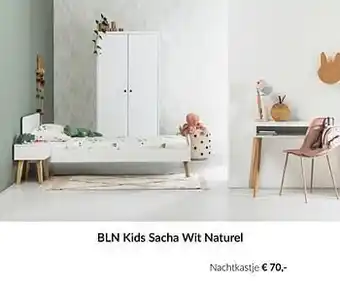 Bln kids sacha wit naturel nachtkastje