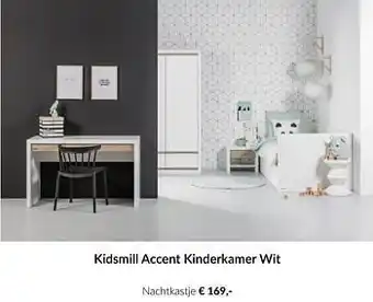 BabyPark Kidsmill accent kinderkamer wit nachtkastje aanbieding