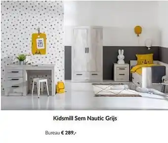 BabyPark Kidsmill sem nautic grijs bureau aanbieding