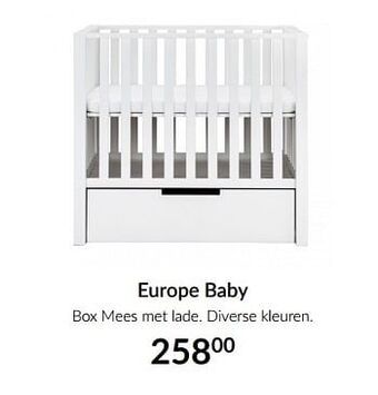 BabyPark Europe baby box mees met lade aanbieding