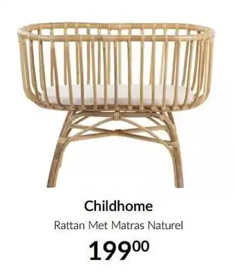 BabyPark Childhome rattan met matras naturel aanbieding