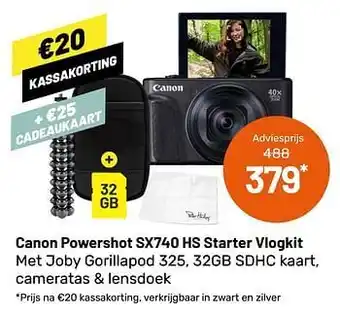 Kamera Express Canon powershot sx740 hs starter vlogkit aanbieding