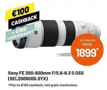 Kamera Express Sony fe 200-600mm f-5.6-6.3 g oss sel200600g.syx aanbieding