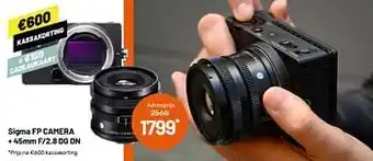 Sigma fp camera + 45mm f-2.8 dg dn