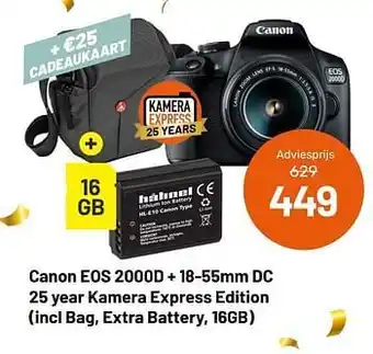 Canon eos 2000d + 18-55mm dc