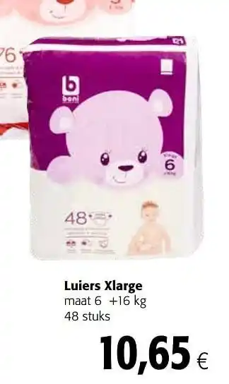 Colruyt Luiers xlarge maat 6 aanbieding