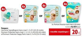 Colruyt Pampers premium protection luiers maat 4 aanbieding
