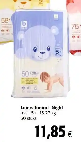 Luiers junior+ night maat 5+