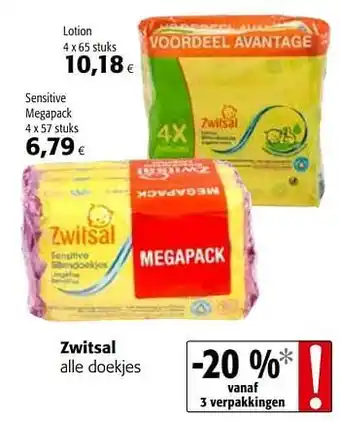 Colruyt Zwitsal alle doekjes aanbieding