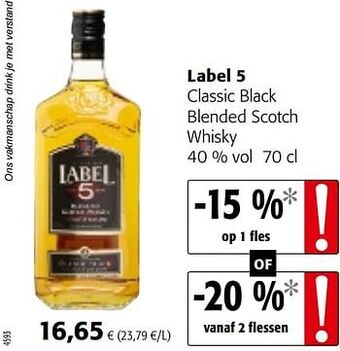 Label 5 classic black blended scotch whisky