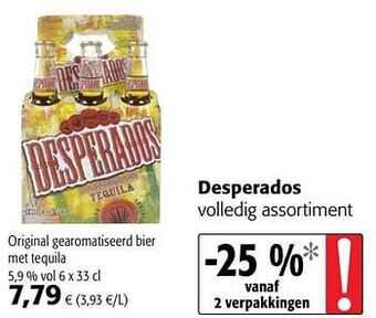 Colruyt Desperados original gearomatiseerd bier met tequila aanbieding