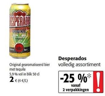 Colruyt Desperados original gearomatiseerd bier met tequila aanbieding