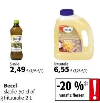 Colruyt Becel slaolie of frituurolie aanbieding
