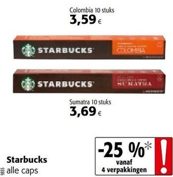 Colruyt Starbucks alle caps aanbieding