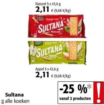 Colruyt Sultana alle koeken aanbieding