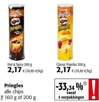 Colruyt Pringles alle chips aanbieding
