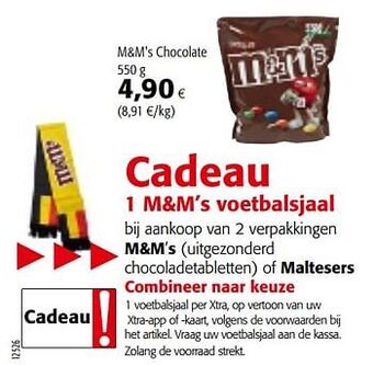 Colruyt M+m`s chocolate aanbieding