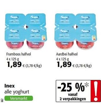 Colruyt Inex alle yoghurt aanbieding