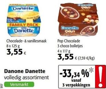 Colruyt Danone danette volledig assortiment aanbieding