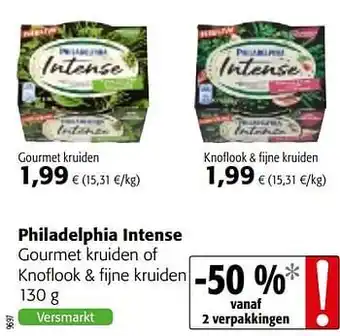 Colruyt Philadelphia intense gourmet kruiden of knoflook + fijne kruiden aanbieding