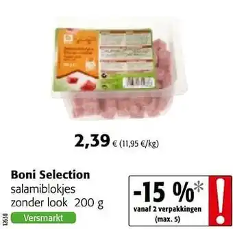 Colruyt Boni selection salamiblokjes zonder look aanbieding