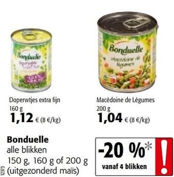Colruyt Bonduelle alle blikken aanbieding