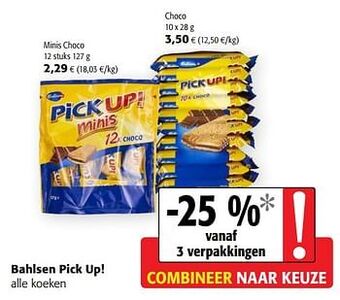 Colruyt Bahlsen pick up! alle koeken aanbieding