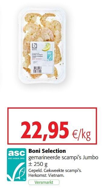 Colruyt Boni selection gemarineerde scampi`s jumbo aanbieding