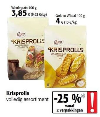 Colruyt Krisprolls volledig assortiment aanbieding